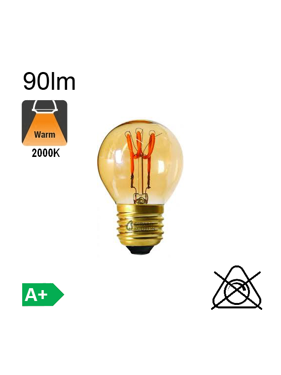 Sphérique Filament Loops LED E27 90lm 2000K Ambrée