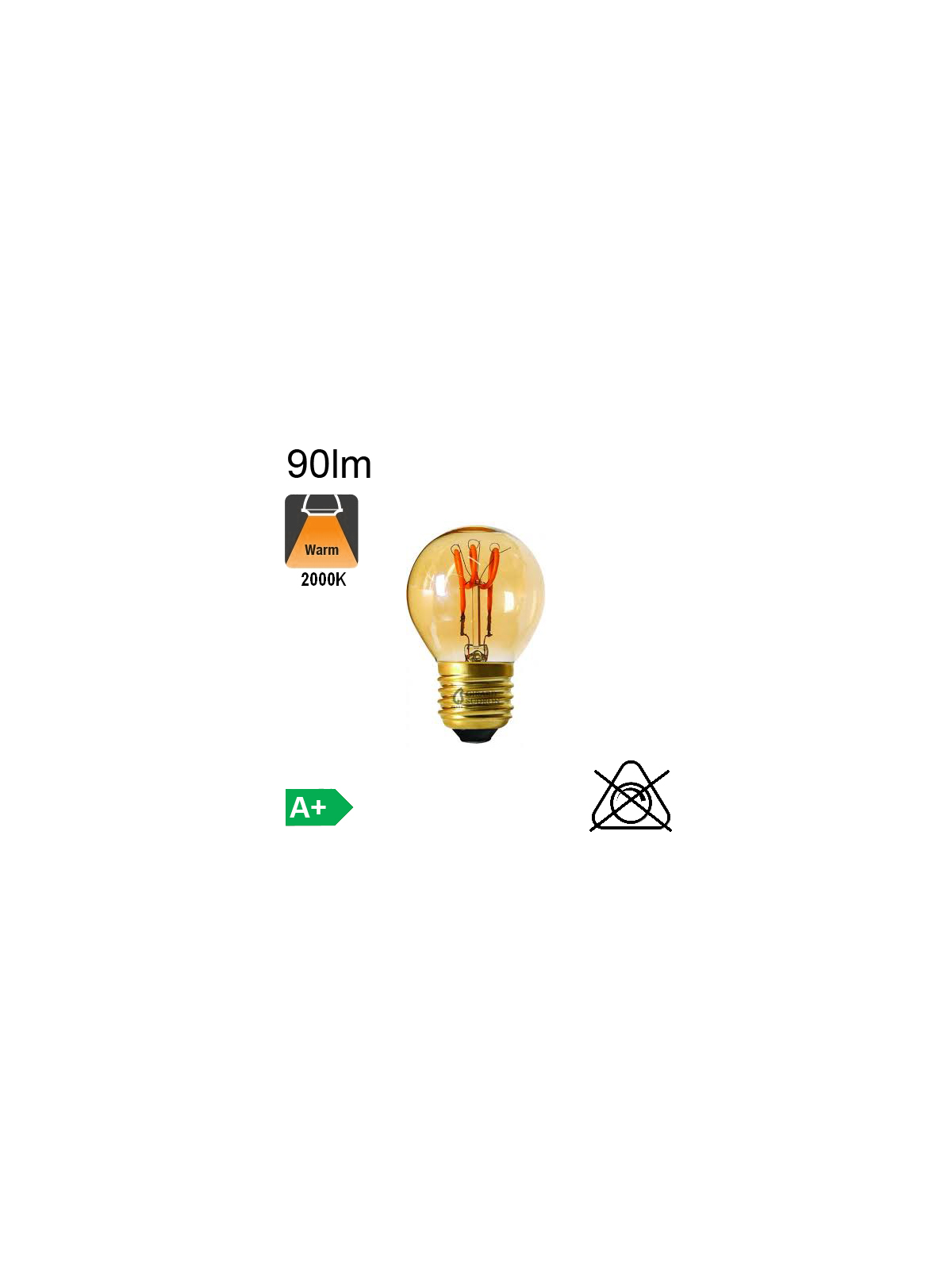 Sphérique Filament Loops LED E27 90lm 2000K Ambrée