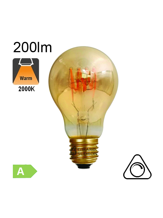 Standard Filament Loops LED E27 200lm 2000K Ambrée Dimmable