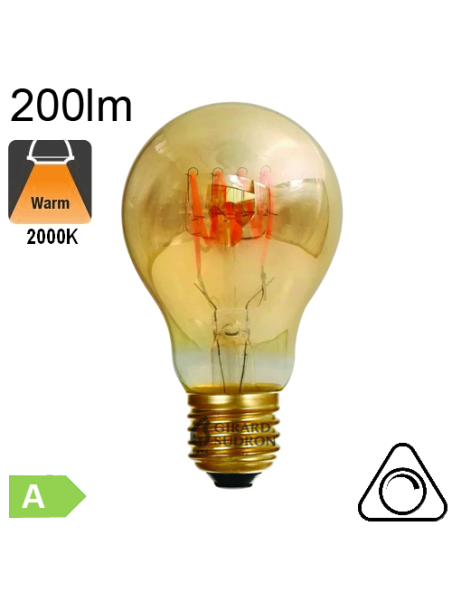 Standard Filament Loops LED E27 200lm 2000K Ambrée Dimmable