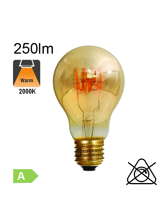 Standard Filament Loops LED E27 250lm 2000K Ambrée