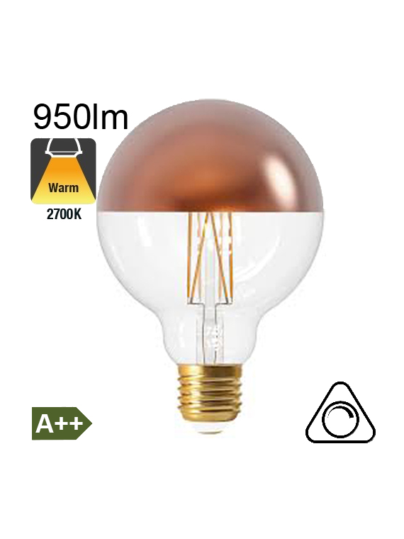 Globe Calotte Bronze Ø95 Filament LED E27 8W 950lm 2700K Dimmable