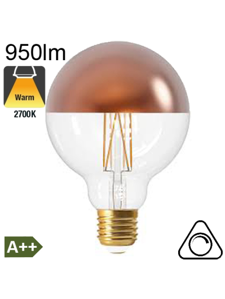 Globe Calotte Bronze Ø95 Filament LED E27 8W 950lm 2700K Dimmable