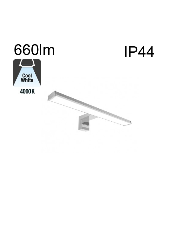 Applique Led SDB IP44 8W 660lm 4000K