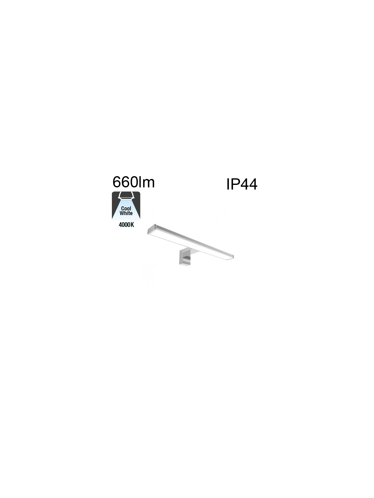 Applique Led SDB IP44 8W 660lm 4000K