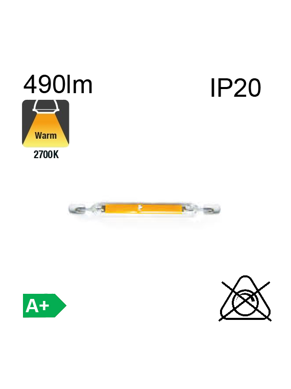 R7S LED 4W 490lm 2700K 78mm