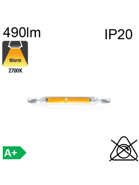 R7S LED 4W 490lm 2700K 78mm