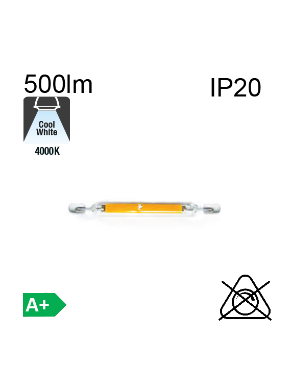 R7S LED 4W 500lm 4000K 78mm