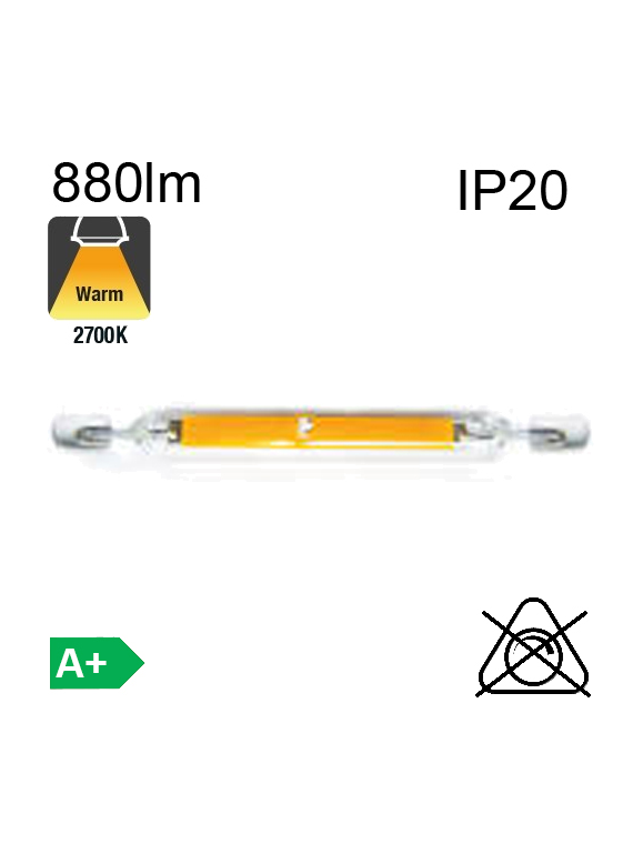 R7S LED 8W 880lm 2700K 118mm