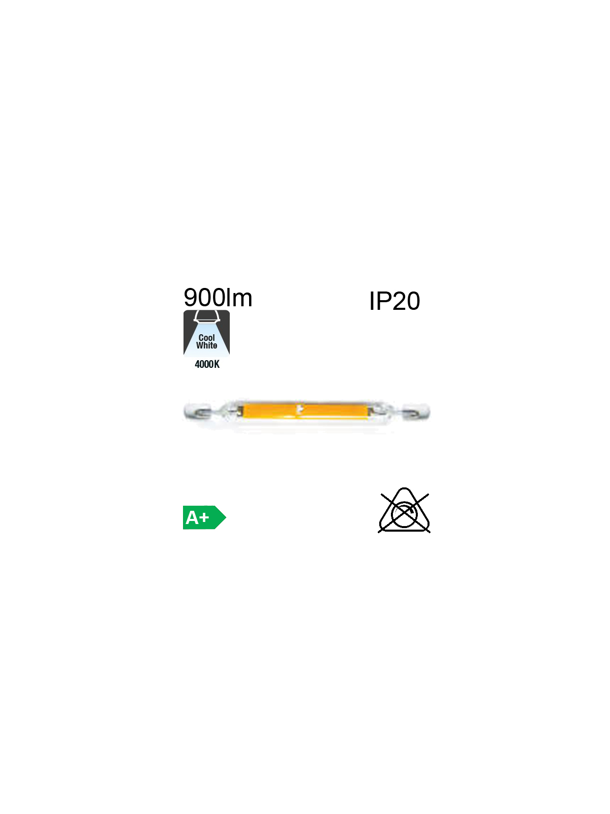 R7S LED 10W 1100lm 4000K 118mm