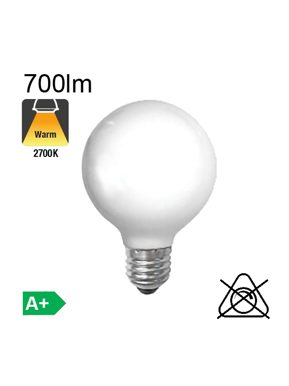 Globe Dépoli LED Ø80 E27 700lm 2700K