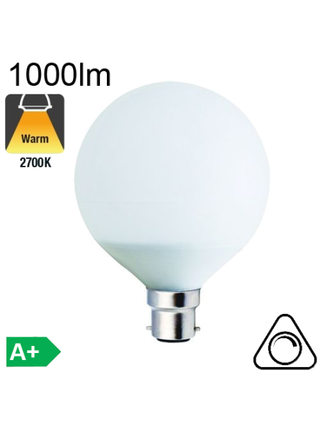 Globe LED Ø95 B22 1000lm 2700K