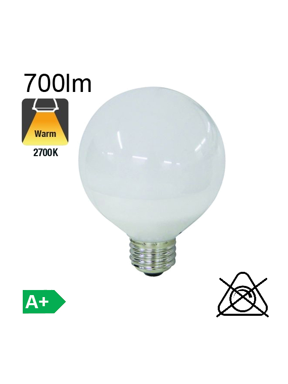 Globe LED Ø80 E27 700lm 2700K