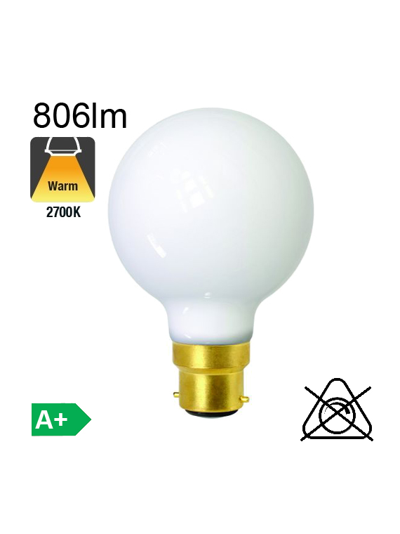 Globe Dépoli LED Ø80 B22 806lm 2700K