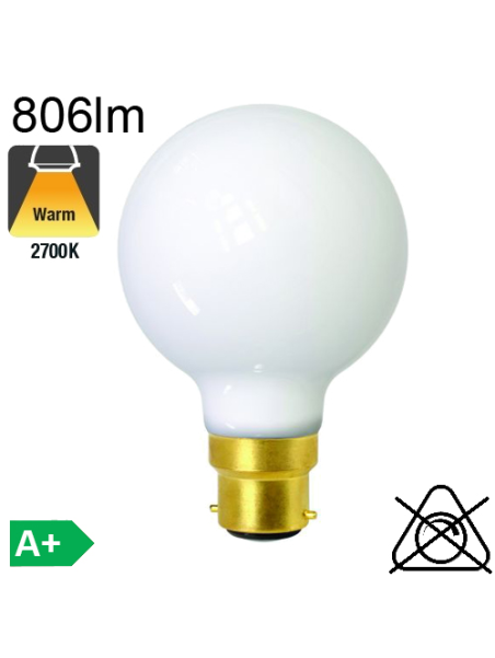 Globe Dépoli LED Ø80 B22 806lm 2700K