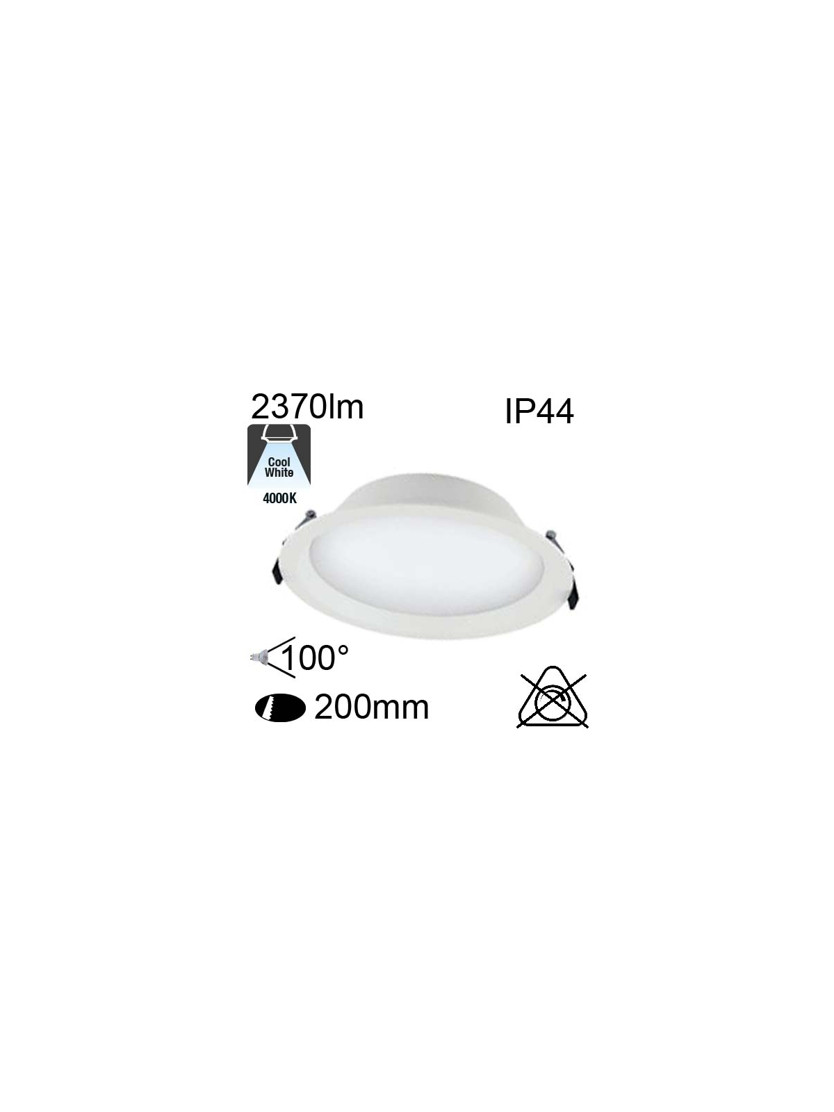 Encastré Led IP44 25W 2370lm 4000K