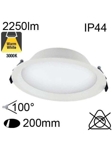 Encastré Led IP44 25W 2250lm 3000K