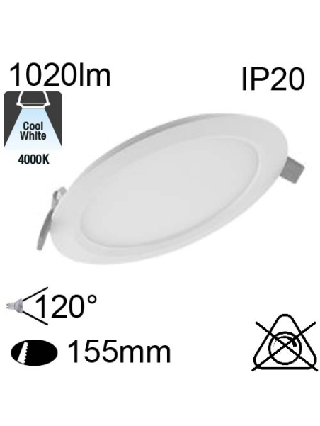 Encastré Led IP20 12W 1020lm 4000K