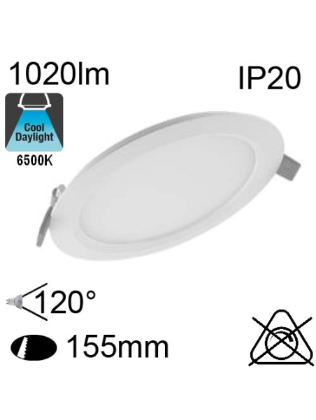 Encastré Led IP20 12W 1020lm 6500K