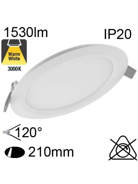 Encastré Led IP20 18W 1530lm 3000K