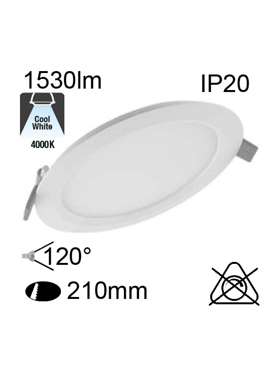 Encastré Led IP20 18W 1530lm 4000K