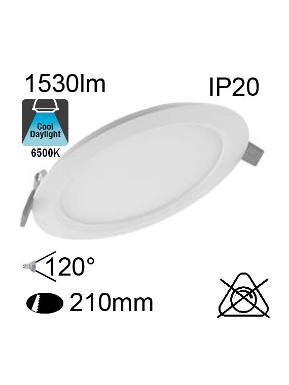 Encastré Led IP20 18W 1530lm 6500K