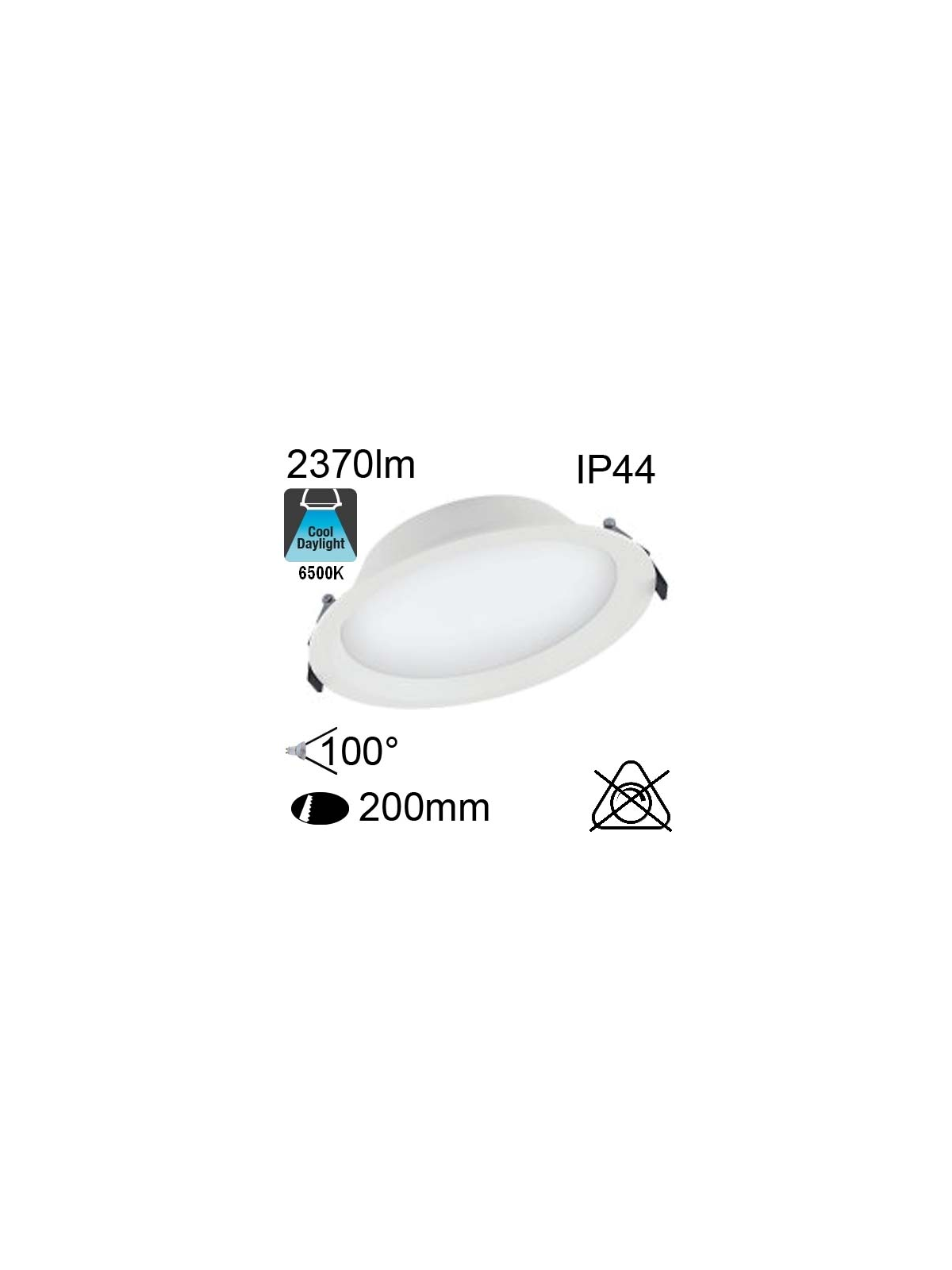 Encastré Led IP44 25W 2370lm 6500K