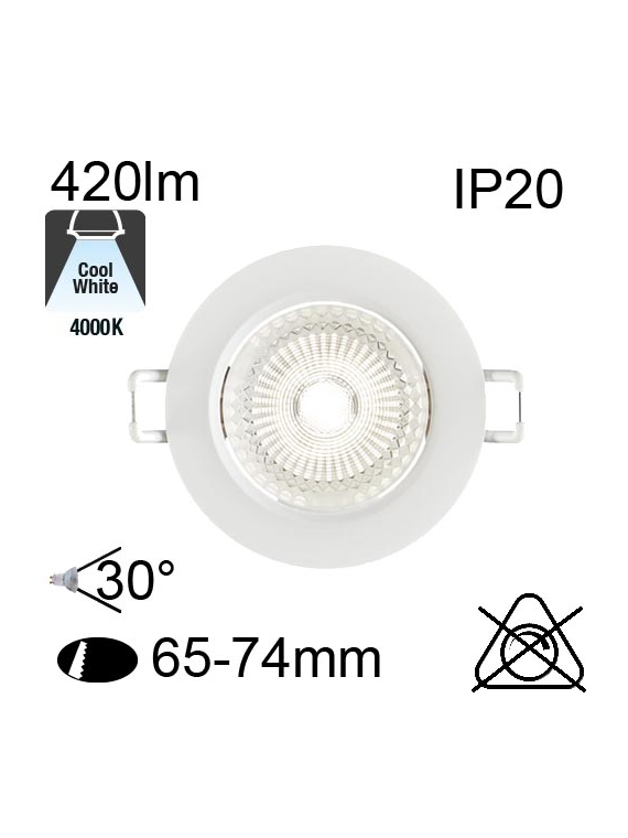 Encastré Led IP20 5W 420lm 4000K