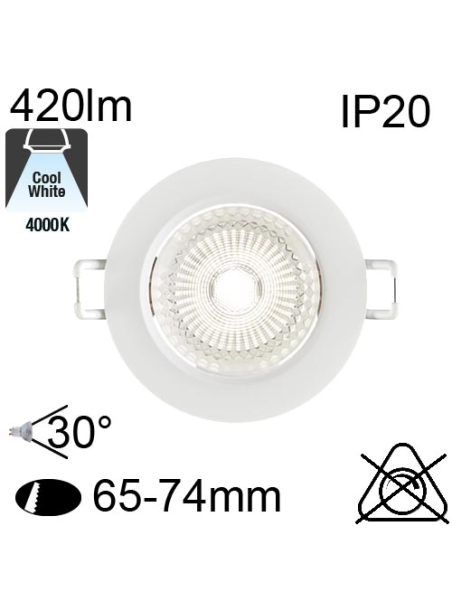 Encastré Led IP20 5W 420lm 4000K