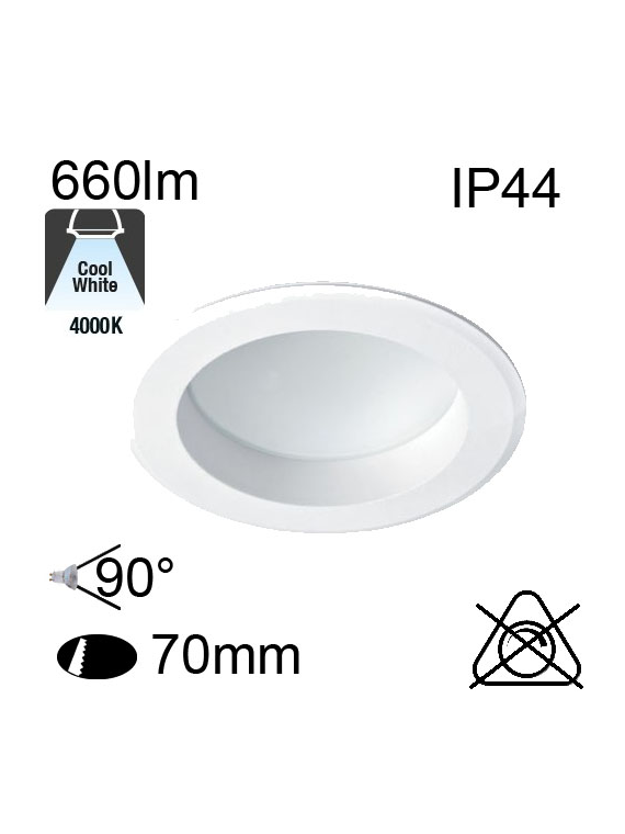 Encastré Led IP44 7W 660lm 4000K