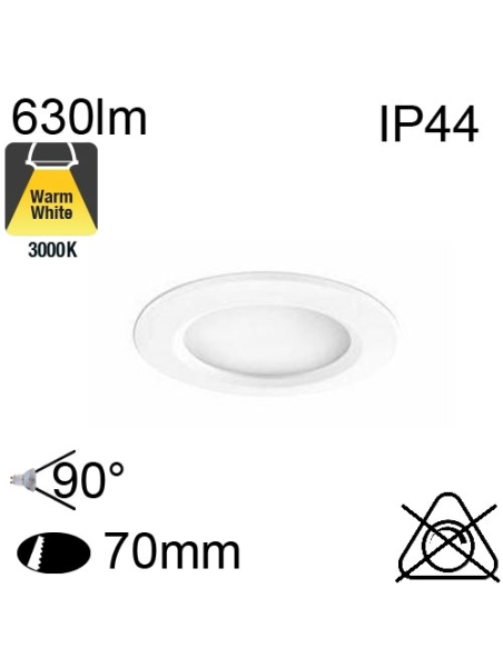 Spot Encastré LED IP44 7W 630lm 3000K