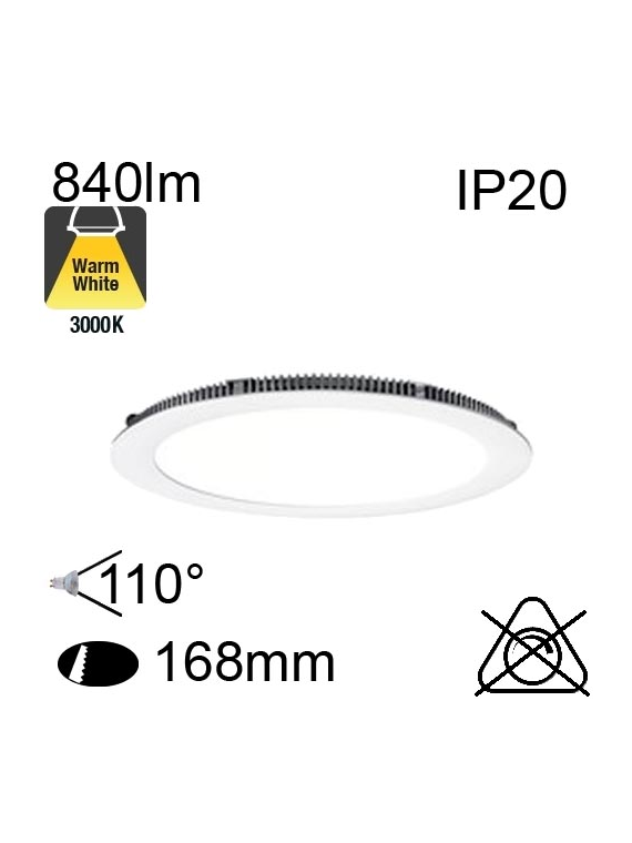 Encastré Flat Led IP20 13W 840lm 3000K