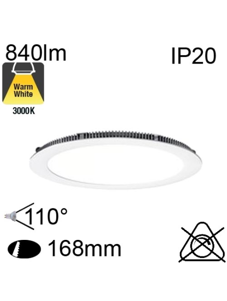 Encastré Flat Led IP20 13W 840lm 3000K