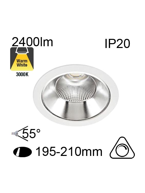 Encastré Led RIVA IP20 28W 2400lm 3000K Dimmable