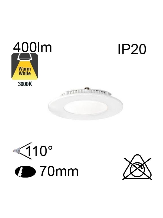 Encastré Flat Led IP20 5W 400lm 3000K