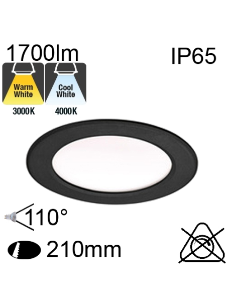 Downlight Noir IP65 20W 1700lm CCT 3000K/4000K