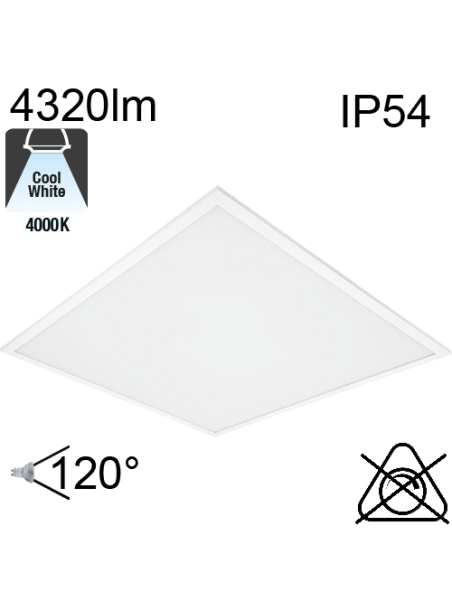 Dalle Led IP54 600x600 36W 4320lm 4000K