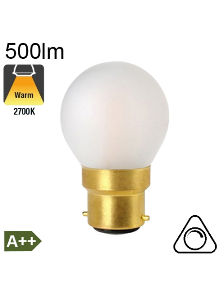 Sphérique Dépolie LED B22 500lm 2700K Dimmable