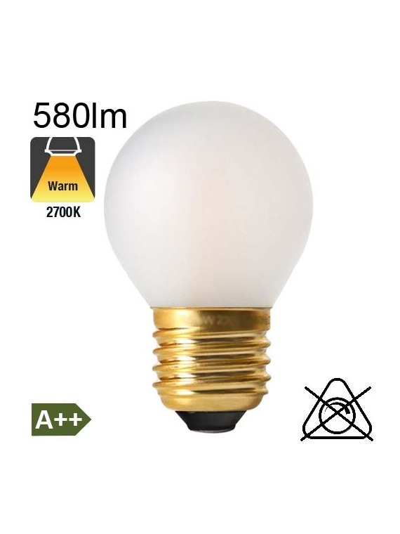 Sphérique Dépolie LED E27 580lm 2700K