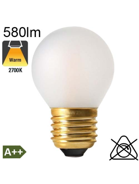 Sphérique Dépolie LED E27 580lm 2700K