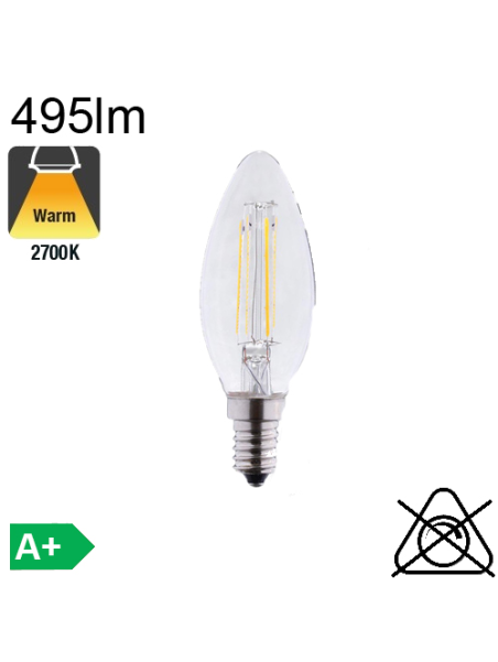 Flamme LED E14 495lm 2700K