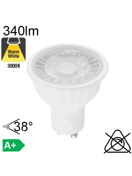 Spot LED GU10 340lm 3000K 38°