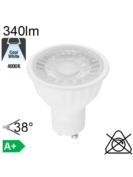 Spot LED GU10 340lm 4000K 38°