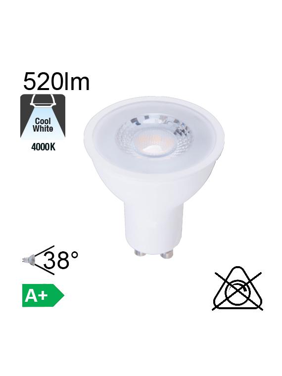 Spot LED GU10 520lm 4000K 38°