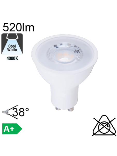 Spot LED GU10 520lm 4000K 38°