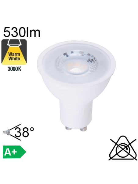 Spot LED GU10 530lm 3000K 38°