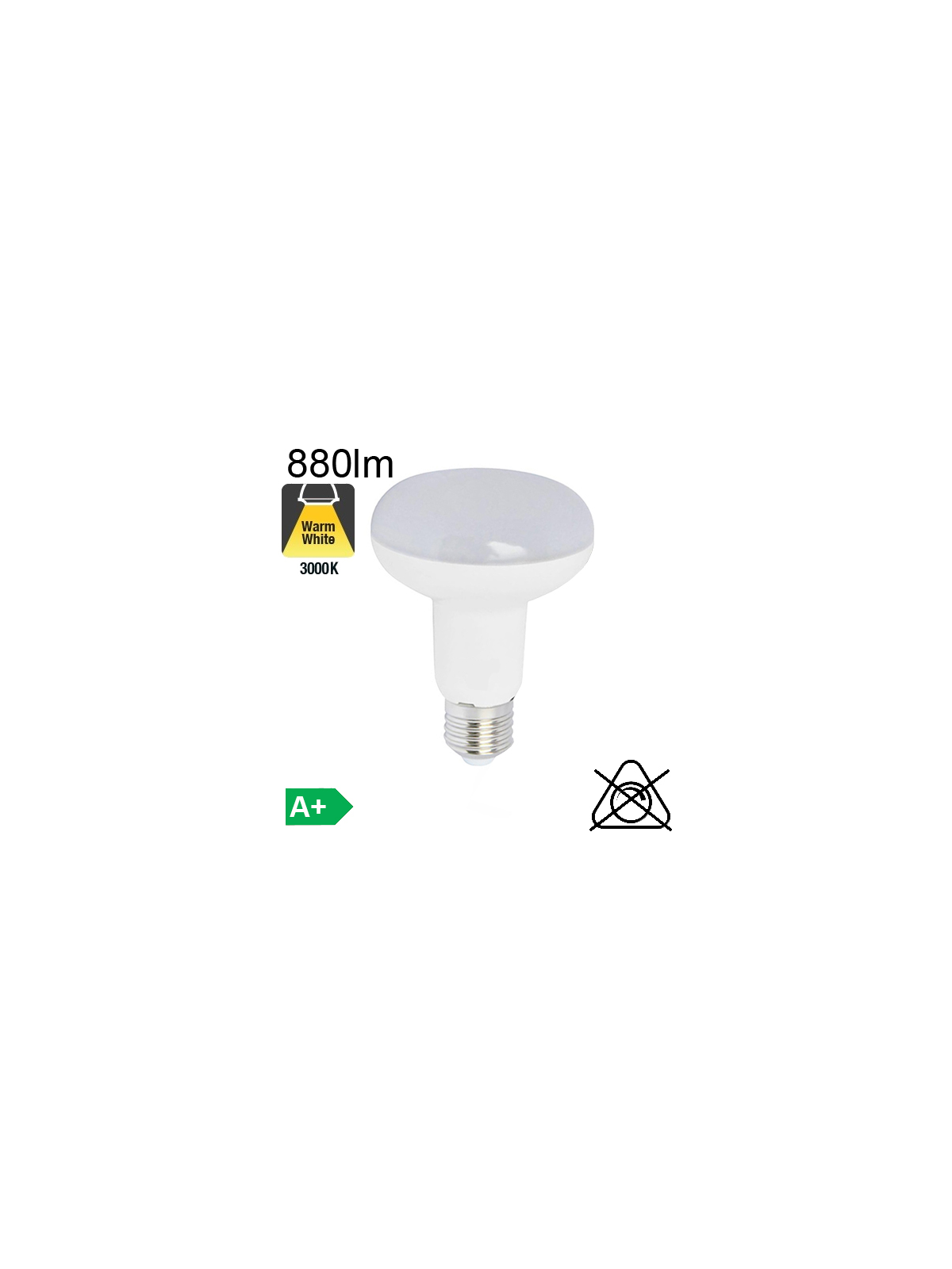 Spot R80 LED E27 880lm 3000K