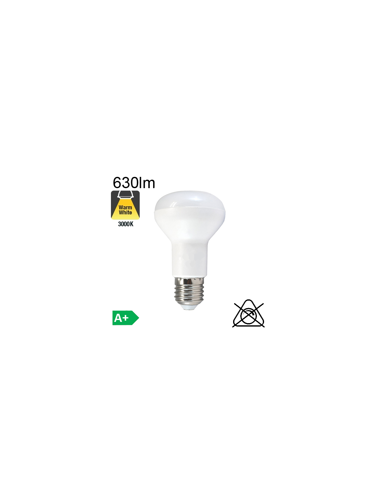 Spot R63 LED E27 630lm 3000K