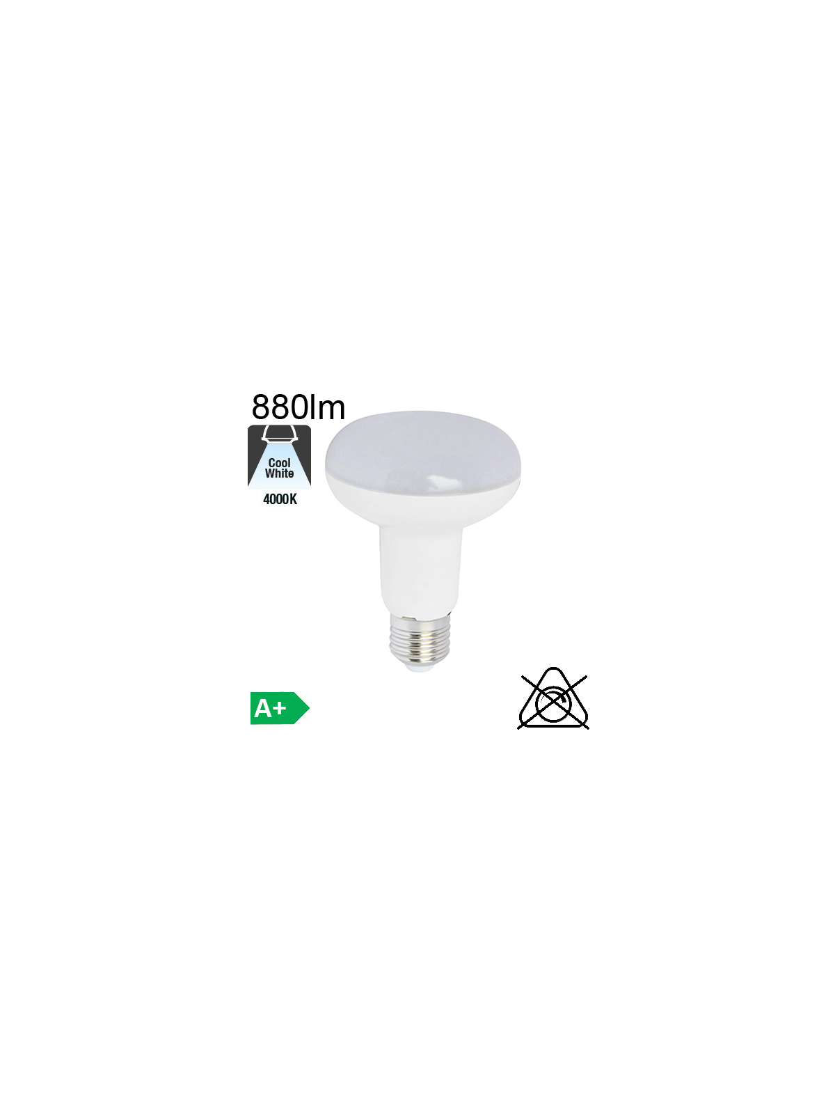 Spot R80 LED E27 880lm 4000K