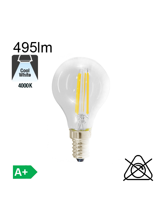 Sphérique LED E14 495lm 4000K